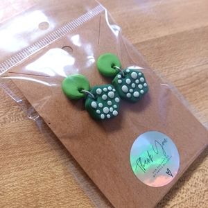 Two Tone Green Earrings